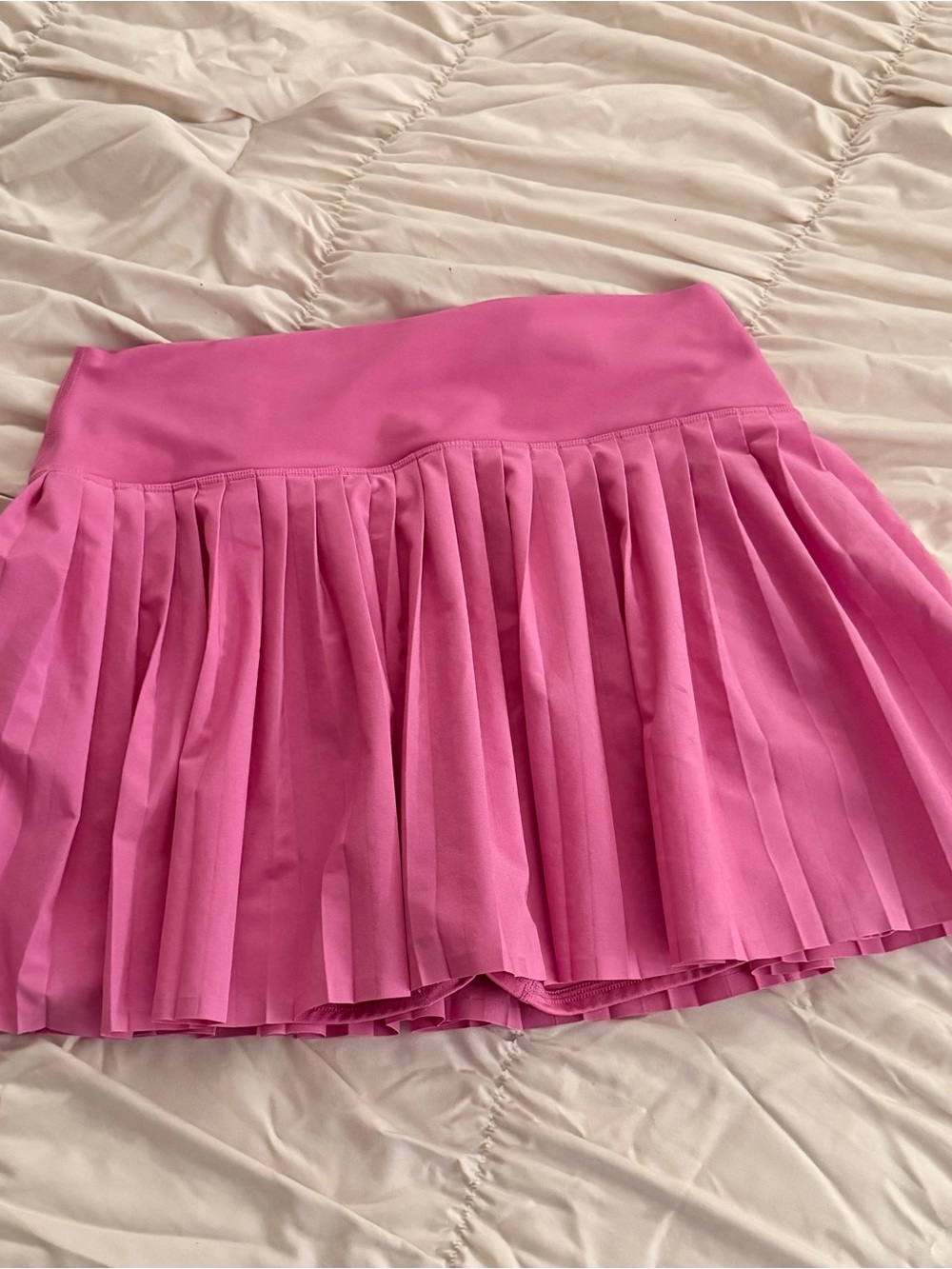 High-Waist Pink Pleated Mini Skirt - Women's Tennis Style